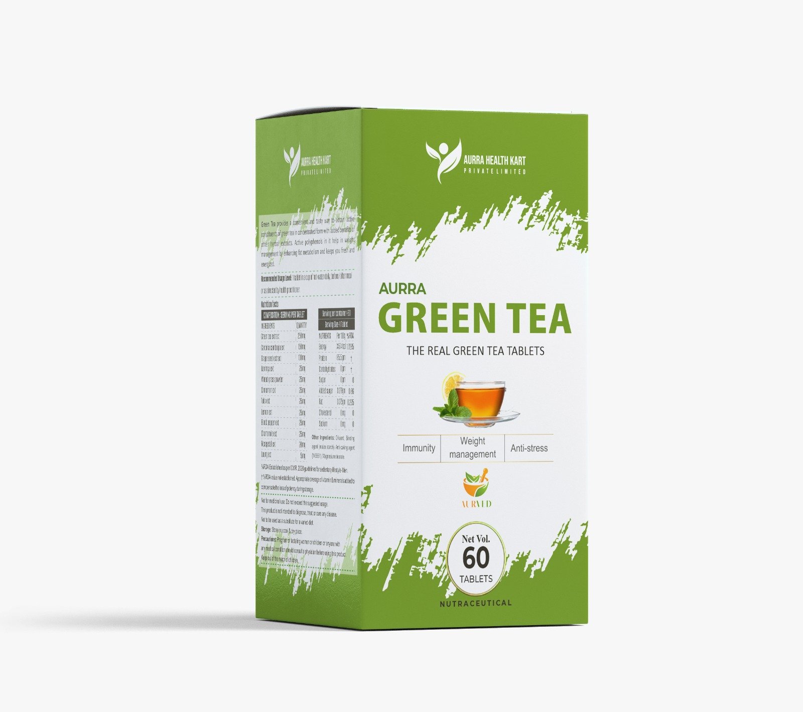 AURRA GREEN TEA 60 tab